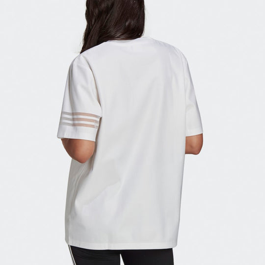 (WMNS) adidas originals See Through Sports Quick Dry Short Sleeve White T-Shirt GN3206