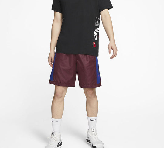 Nike Kyrie Colorblock Basketball Sports Shorts Redbrown BV9293-681