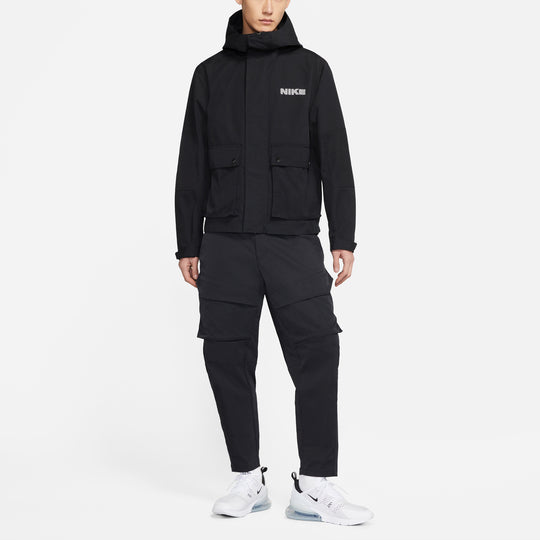Nike Sportswear City Made Multiple Pockets Logo Sports Woven Hooded Jacket Black DA0078-010