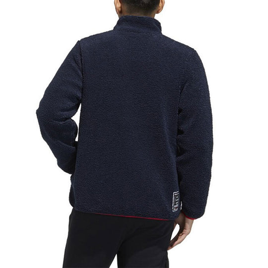 adidas neo Brlv Jkt Stand-Up Collar Contrast Fleece Jacket For Men Red/Blue/White GU0841