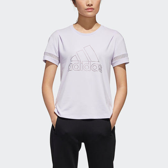 (WMNS) adidas Style Gfx T Bos Logo Printing Sports Short Sleeve Light Purple T-Shirt GJ9023