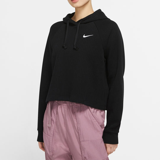 (WMNS) Nike Sportswear Cropped Hoodie 'Black White' CJ2664-010