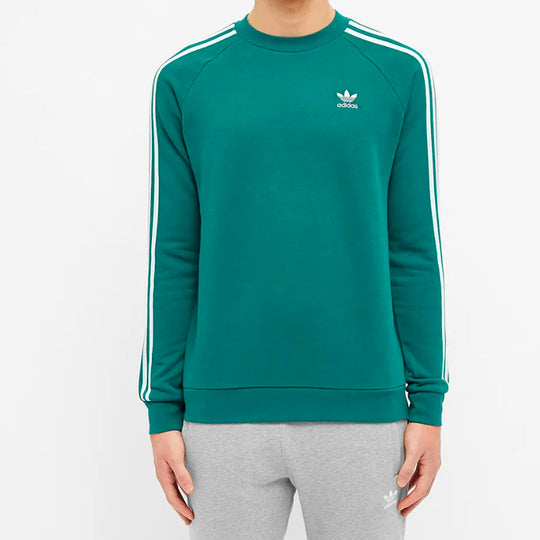 adidas originals 3-Stripes Crewneck Sweatshirt For Men Green EJ9692