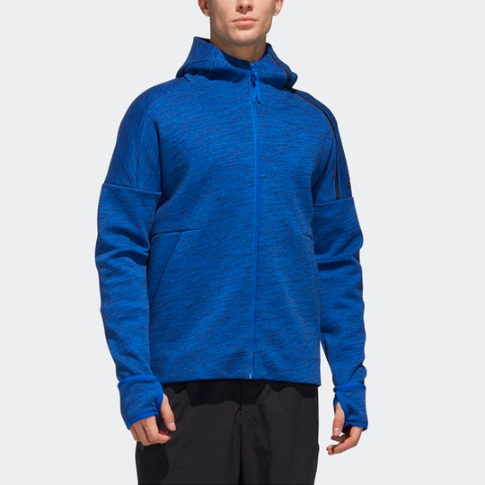 adidas Zne Hoody Sports Stylish Hooded Jacket Blue FJ0228