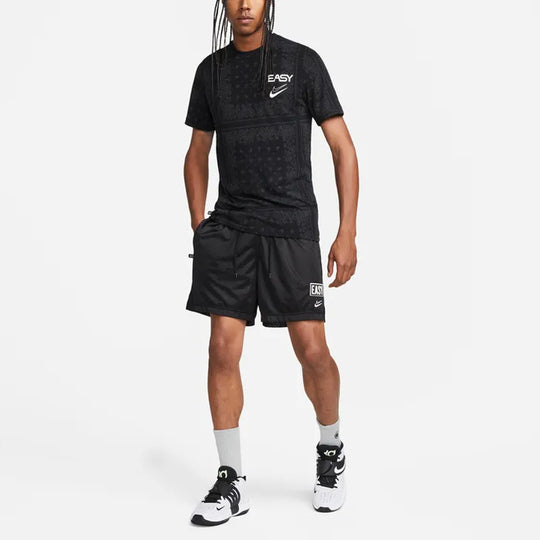 Men's Nike Logo Cashew Printing Sports Round Neck Pullover Short Sleeve Black T-Shirt DR7659-010