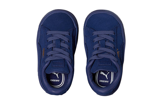 (TD) PUMA Suede Classic Mono Gold Casual Board Shoes Blue 381572-02