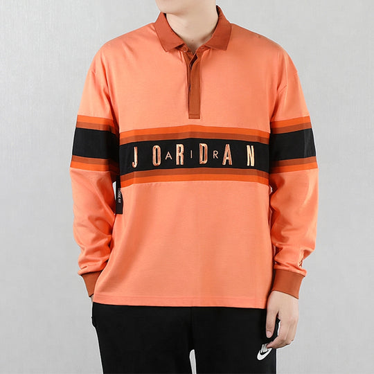 Air Jordan Casual Long Sleeves Polo Shirt Orange BQ5670-854
