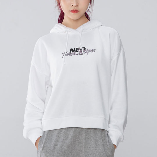 (WMNS) adidas neo Alphabet Logo Printing Sports Hoodie White H18577