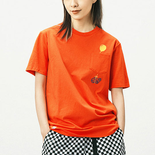 (WMNS) Vans Funny Pattern Small Turtle Embroidered Sports Short Sleeve Orange VN0A5F2E9D2