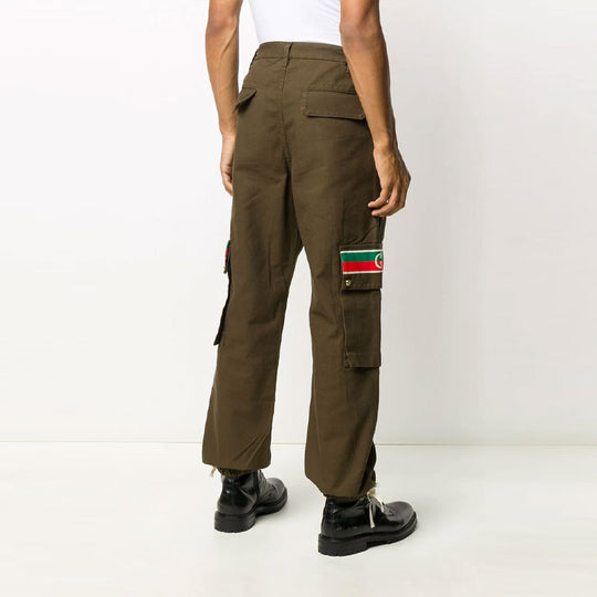 Gucci GG Striped Cotton Trousers For Men Brown 623986-XDBA7-2002 Casual Pants - KICKSCREW