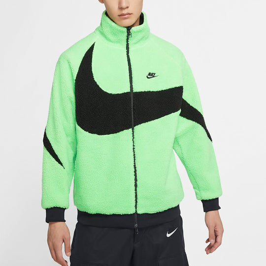 Nike Big Swoosh Reversible Boa Jacket (Asia Sizing) 'Lime Green Black' BQ6546-350