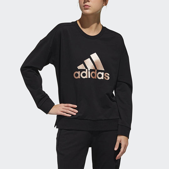 (WMNS) adidas Sports Round-neck Sweatshirt Black EA3105