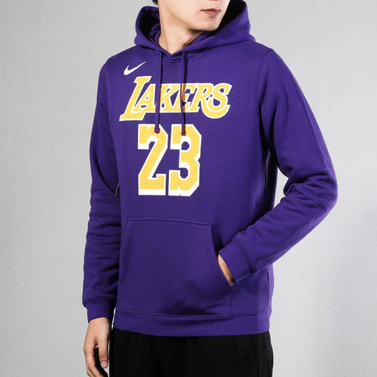 Nike NBA Lakers LeBron James Basketball Sports Fleece Lined Pullover Purple AV0401-504