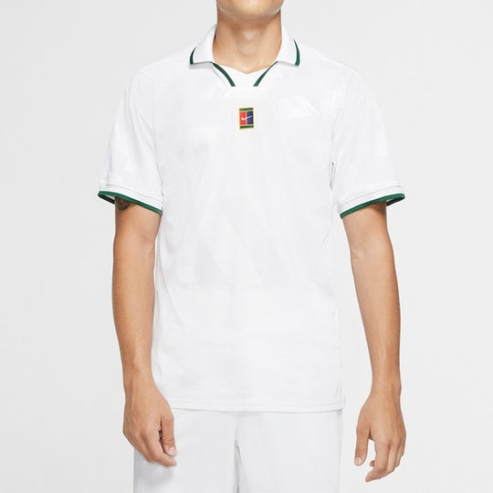 Men's Nike NIKECOURT BREATHE SLAM Tennis Lapel White T-Shirt CK9796-100 T-shirts - KICKSCREW