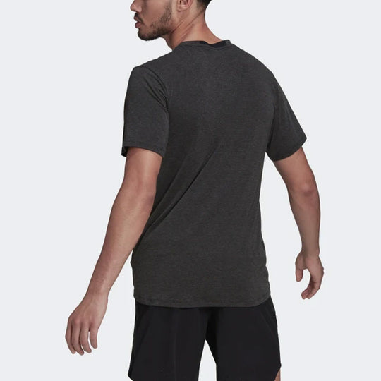 Men's adidas Sports Gym Round Neck Short Sleeve Black T-Shirt HB9204