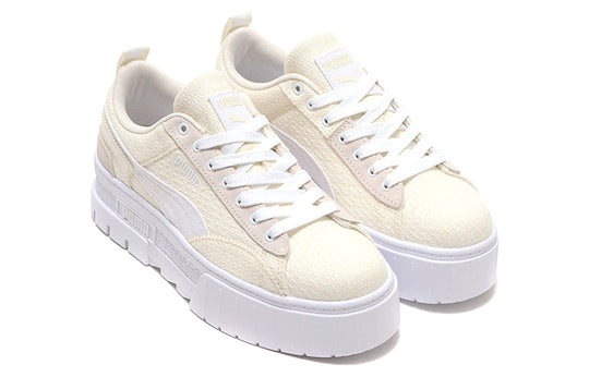 (WMNS) PUMA Mayze Patchwork Thick Sole Retro Casual Skateboarding Shoes White 383687-01