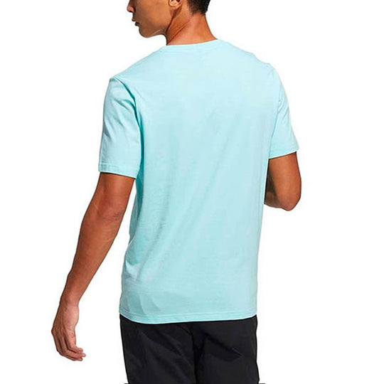 Men's adidas Alphabet Logo Printing Round Neck Casual Short Sleeve Blu ...