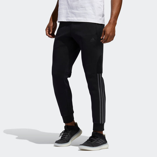 adidas Pattern Lacing Elastic Waistband Sports Pants Black GG0768 ...