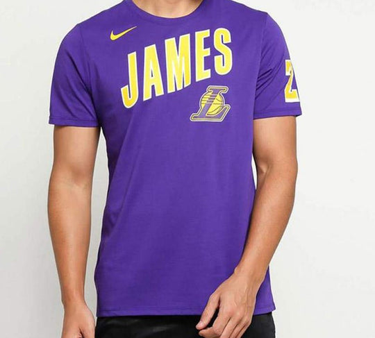 Nike NBA Los Angeles Lakers LeBron James Sports Short Sleeve Purple AH0078-551