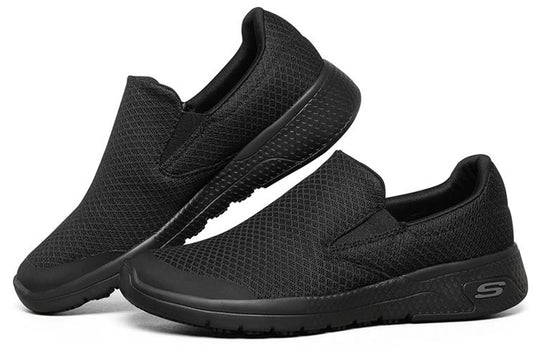 (WMNS) Skechers Marsing Slip-on Shoes Black 77275-BLK