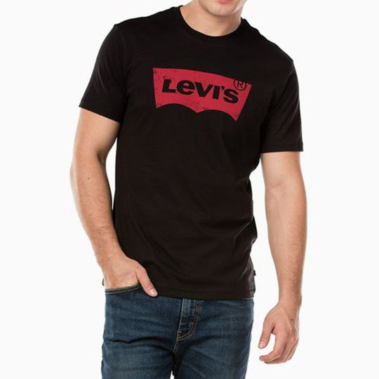 Men's Levis Pure Cotton Round Neck Classic Logo Short Sleeve Black 17783-0198