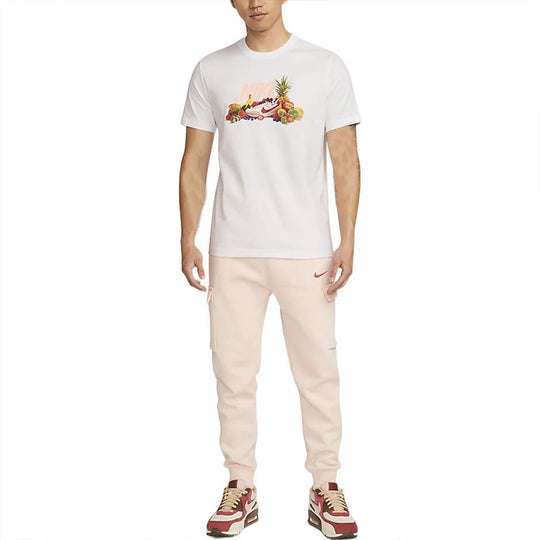 Men's Nike Fruit Printing Round Neck Short Sleeve White T-Shirt DQ1052-100