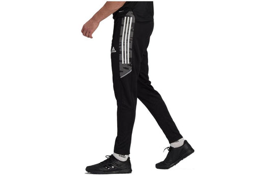 Men's adidas Solid Color Alphabet Logo Printing Running Training Soccer/Football Sports Pants/Trousers/Joggers Black GE5423