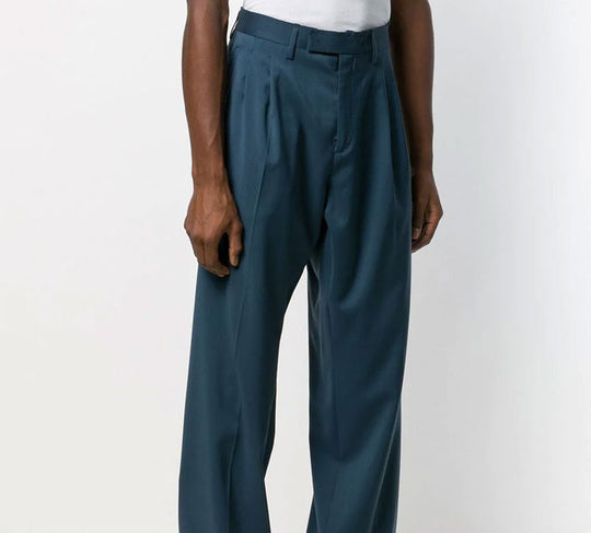OFF-WHITE Oversized Suit Trousers 'Blue' OMCA108F19F170033800 Casual Pants - KICKSCREW
