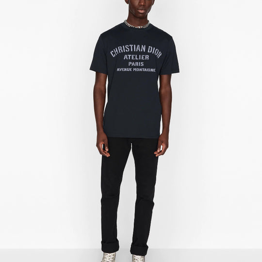 Christian Dior Atelier Men/Black Logo T-SHIRT Retail $990