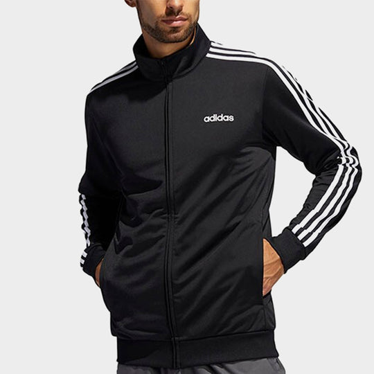 adidas Stand Collar Casual Sports Running Jacket Black FM5770 - KICKS CREW