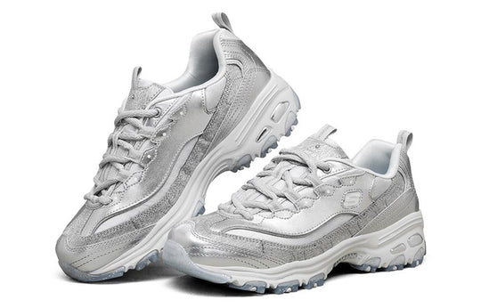 (WMNS) Skechers D'Lites 1.0 low Running Shoes GS Silver 149421-SIL