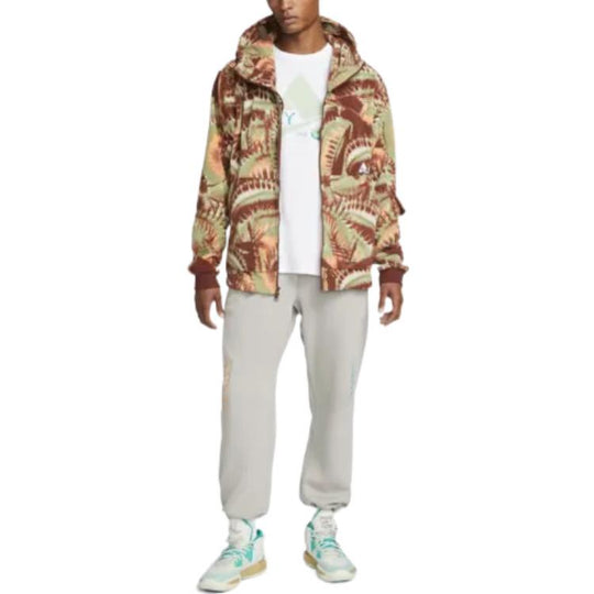 Nike printed hooded zipped jacket 'Brown' DQ6116-217