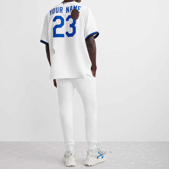 Off-White  x New Era x MLB Tripartite Crossover T-Shirt 'White Blue' OMGA207G21FAB0056145