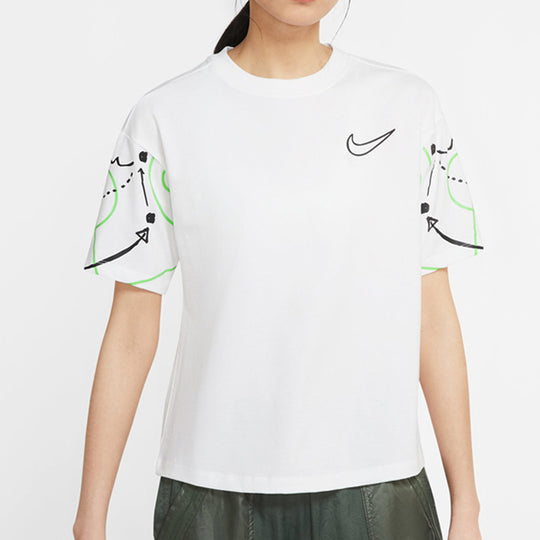 (WMNS) Nike Nsw Summer Hoops Casual Short Sleeve White CW6754-100