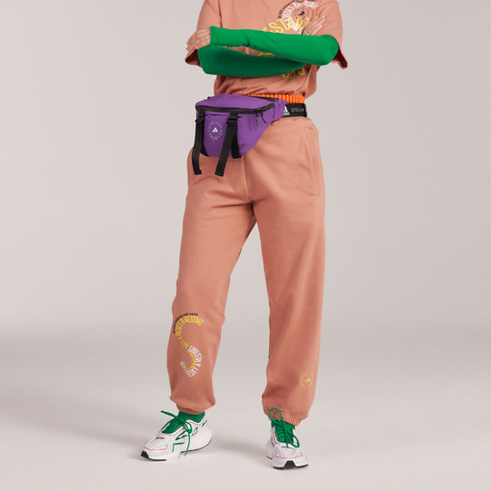 adidas x Stella Mccartney Crossover Logo Alphabet Printing Bundle Feet Sports Pants/Trousers/Joggers Orange IB5907