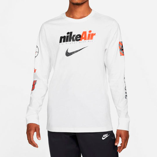 Nike Air Logo Printing Sports Breathable Long Sleeves White DJ1416-100