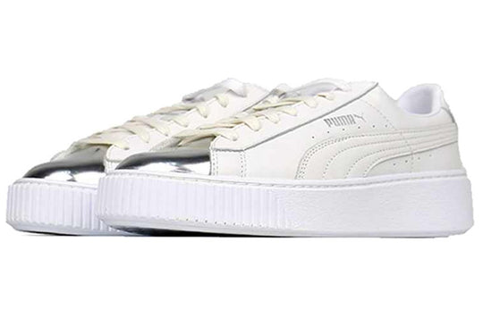 (WMNS) PUMA Basket Skate shoes 'White Silver' 366169-01