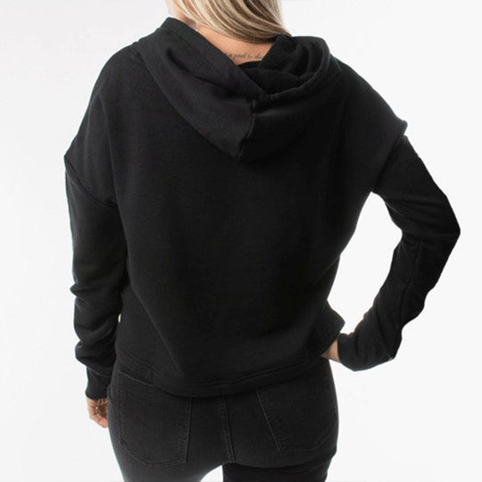 (WMNS) Converse Athleisure Casual Sports hooded Knit Hoodie Black 10017873-A01