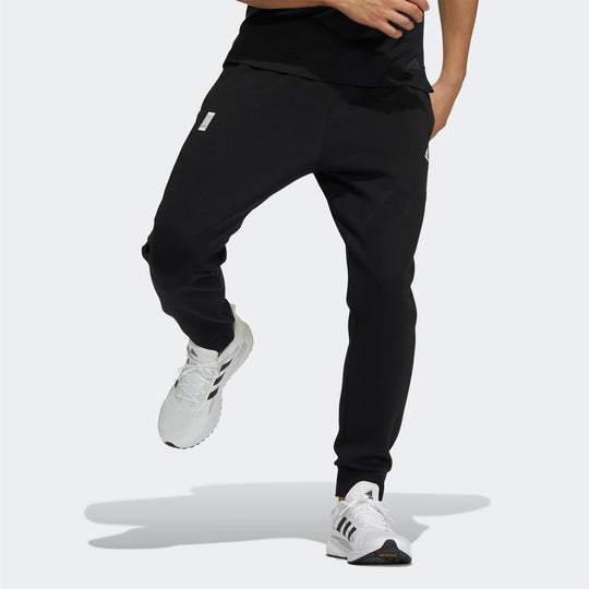 Men's adidas Solid Color Small Logo Sports Stylish Long Pants/Trousers Black H39255