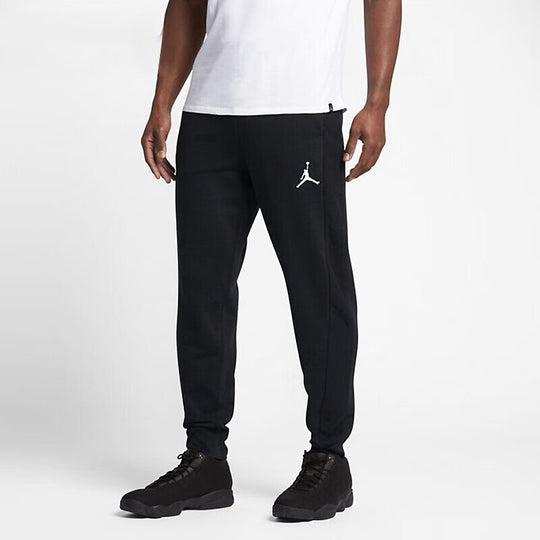 Air Jordan Flight Fleece Knit Fleece Lined Casual Sports Long Pants Bl