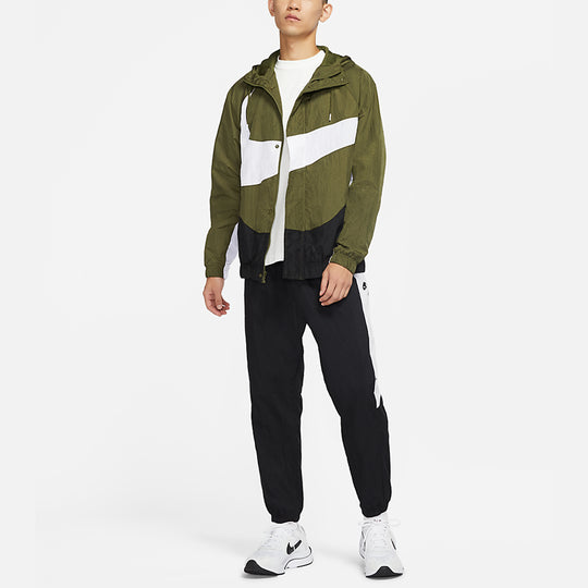 Men's Nike Sportswear Swoosh Large Logo Printing Hooded Woven Jacket A ...