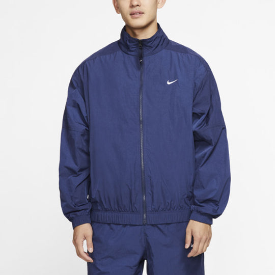 Men's Nike NRG Track Sports Stand Collar Jacket Blue CD6543-410 - KICKS ...