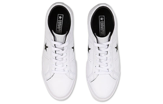Converse One Star Perforated Leather Low Top 'White Black' 158464C