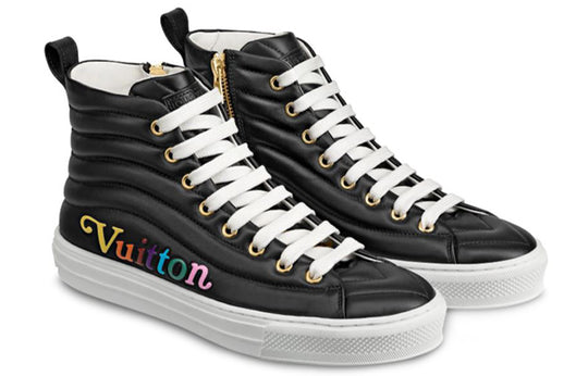 (WMNS) LOUIS VUITTON LV Stellar Calfskin High-Top Sports Shoes Black 1A5C5Y