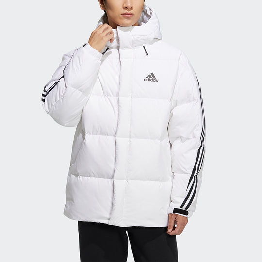 adidas 3st Puffy Dwn J Casual Sports Stay Warm hooded down Jacket White H20755