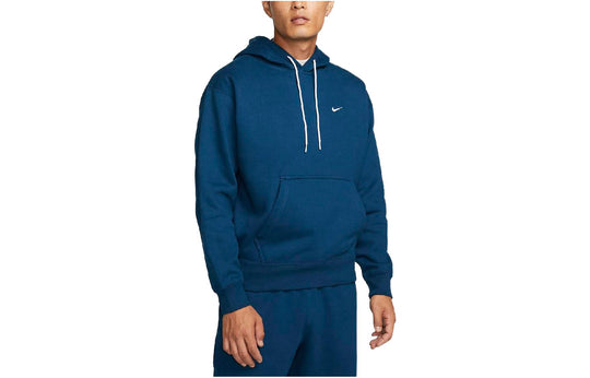Nike solo swoosh fleece hoodie 'Blue' DA0316-460 - KICKS CREW