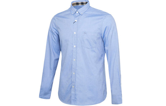 Men's Burberry Collar Casual Shirt Blue 37897381