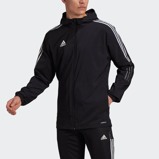 adidas Tiro21 Wb Soccer/Football Training Sports hooded Logo Jacket Black GP4967
