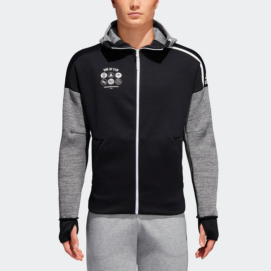adidas M Zne hd Fr Sports hooded Knit Jacket Black DN5791