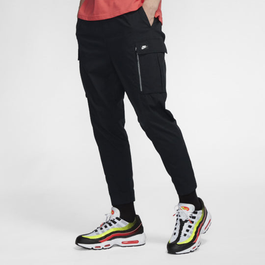 Nike Sportswear Casual Cargo Big Pocket Breathable Long Pants Black CV